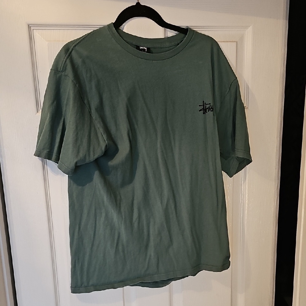 Stussy Green Short Sleeve Tee Casual Cotton